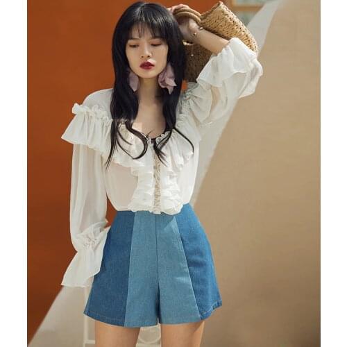 Женские джинсовые шорты VERRAGEE China At AliExpress