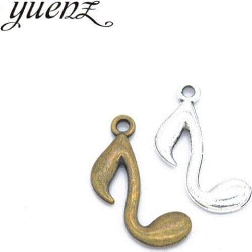 YuenZ 20pcs musical note Charms Tibetan Silver Bronze Pendants Antique Charm Jewelry Making DIY Handmade Craft 23*10mm P207
