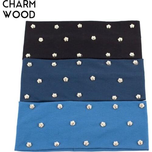 Womens Crystal Rhinestones Hair Headband Ladies Plain Color Elastic Headbands Black Grey Hair Accessories For Girls Headwear