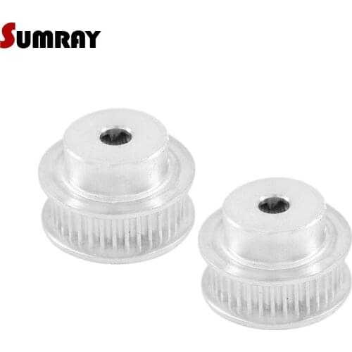 SUMRAY 2GT Timing Pulley 32T Bore 5/6/6.35/7/8/10mm Gear Belt Pulley 11mm Belt Width 2GT Timing Belt Pulley For CNC Machines