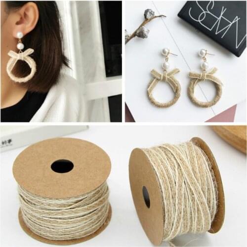 10M/Roll Natural Jute Burlap Rolls Hessian Ribbon With Lace Vintage Rustic Wedding Decoration Wedding Party Favors