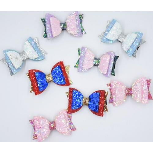 10pcs/lot New Princess Glitter Hair Bows Clips for Girls Fashion Bling Handmade Hairpins Barrettes Kids Hair Accessories