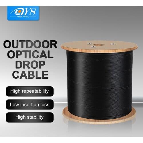 1000m/roll 6 Core 1.0mm Steel+2 FRP Wire outdoor G.657A FTTH fiber optic Drop Cable Single Mode LSZH sheath Optical Cable