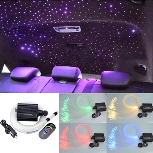 DC12V 16W RGB LED Fiber Optic Star Ceiling Light Kit mixed 335Strands*(0.75mm+1mm+1.5mm)*3M +Touch RF for Car Roof Star Ceiling