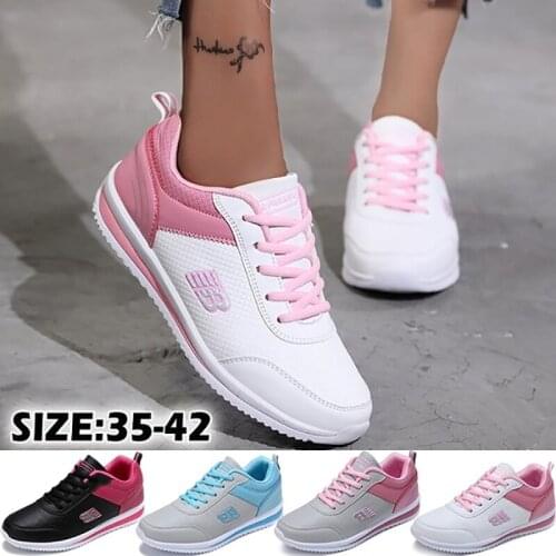 2021 Women Breathable Leather Sneakers Sports Sneakers Breathable Casual Shoes for Women