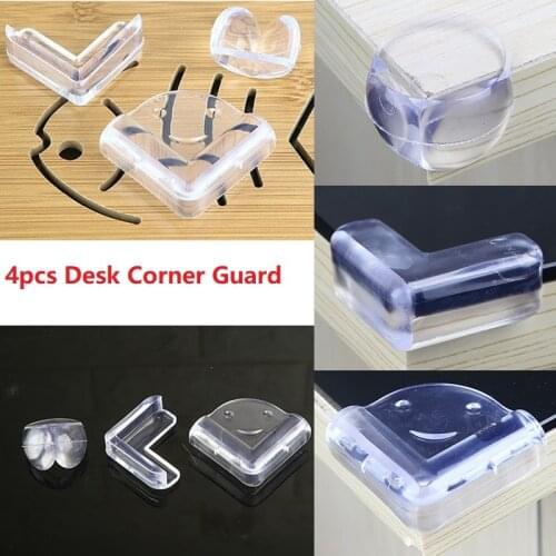 4pcs Clear Table Desk Corner Edge Guard Cushion Baby Bumper Protector Baby Safe Edge Table Corner Guard Protector Desk Guards