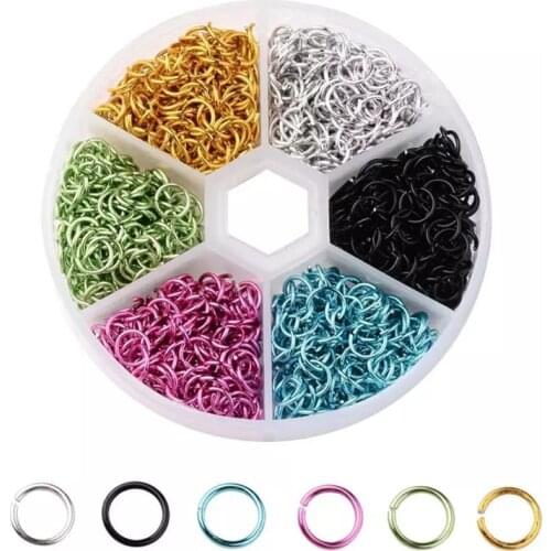 6mm Colorfast Iron Open Jump Rings for Jewelry Making Diy Jewelry Accessories Stainless Steel Split Rings Connectors 1080pcs/kit