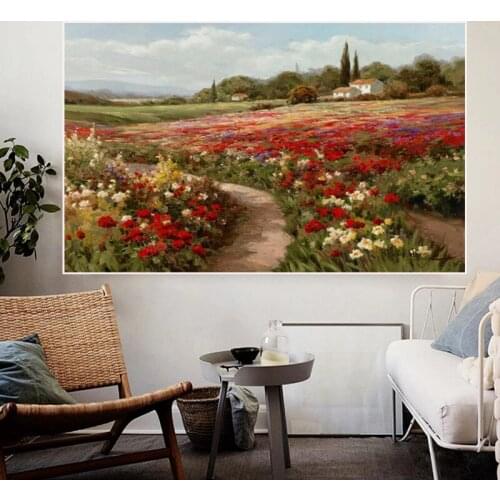 Abstract Claude Monet Poplars Poppy Fields Posters and Prints Impressionist Flowers and Landscape Painting Canvas Wall Picture