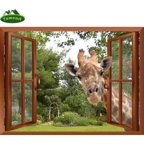 5D Diy Diamond Painting A Curious giraff Natural Scenery Needlework Diamond Embroidery Crystal Rhinestone Kit Diamond Mosaic Kit