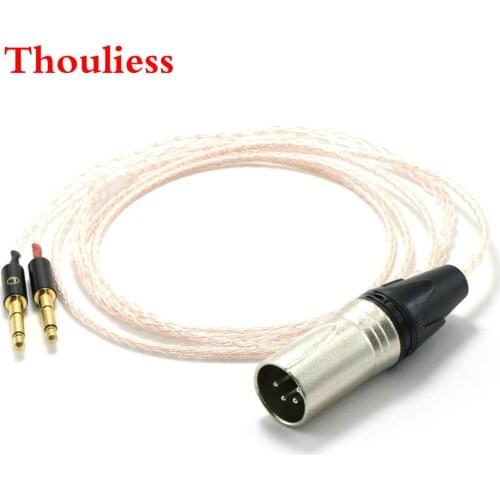 Thouliess HIFI 4pin XLR Balanced Single Crystal copper Sivler Mix Headphones Upgrade Cable for Meze 99 Classics/Focal Elear