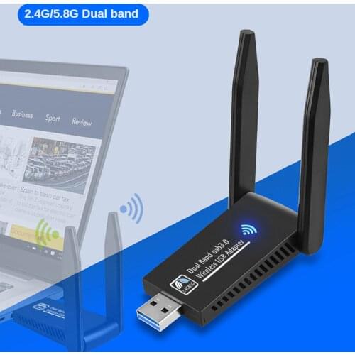 1300M wireless network card wireless wifi receiver usb3.0 dual antenna gigabit 2.4GHz & 5.8GHz dual-band wireless network card