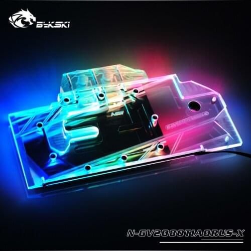 Bykski Gpu Water Block use for GIGABYTE AORUS GeForce RTX2080TI 11G/Full Cover Copper Radiator Block/RGB Light support AURA SYNC