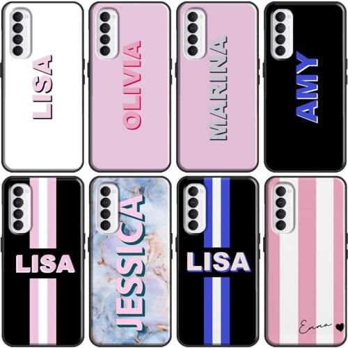 Personalised Dropshadow Text Name Case For OnePlus 9 Pro 7 8 T Nord 9R Coque For Realme 8 Pro 6 7 Q3 7i GT Neo C3 C11 C21