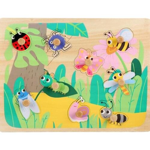 Baby Wooden Blocks Toy Kids Early Educational Toys Hand Grasp Tangram Alphabet Numbers Vehicles Planets Kids Gift