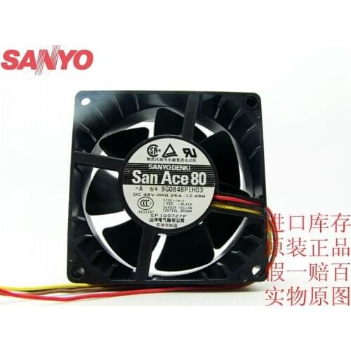 For Sanyo 8038 8CM 9G0848P1H03 48V quiet PWM fan thermostat server