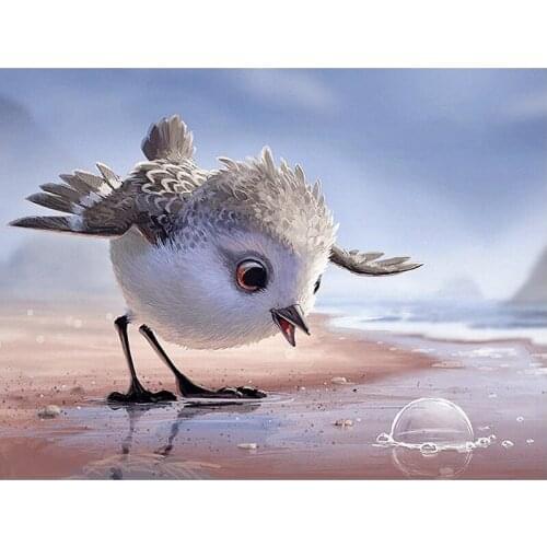 GLymg Diy Rubiks Cube Diamond 5D Diamond Craft Painting Mosaic Bird By The Sea Diamond Embroidery Diamond Wall Arts Decor