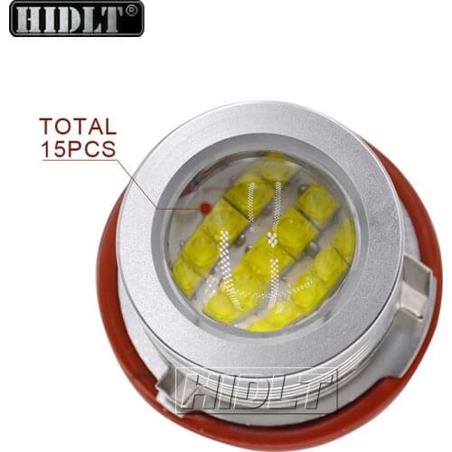 HIDLT 2PCS 90W White Yellow Super Bright LED Angel Eyes For BMW E39 E60 E61 E63 E64 E65 E66 E83 E53 Car Styling LED Marker Kit