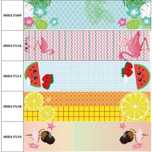 HSDCraft Fruit Cartoon Summer Hot 1Yard Printed Grosgrain Ribbon Party Decoration 10 Yards DIY Bow Bag Material Handmade 10Y