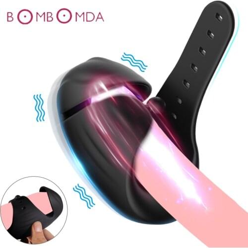 Powerful Vibrator Glans Massager Penis Stimulation Penis Delay Trainer Male Masturbator Sex Machine Sex Toys For Men Adults