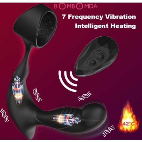 Male Prostate Massager Vibrators Men Remote Control Intelligent Heating Anal Sex Toys 7 Speeds G-Spot Stimulate Vibrators Shops