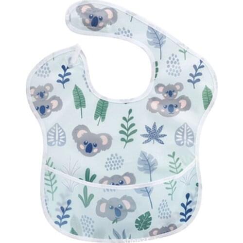 Waterproof Baby Bibs 100% Polyester TPU Coating Feeding Cloth Bibs Washable Jninth Baby Bibs with Food Catcher for Babies Towel