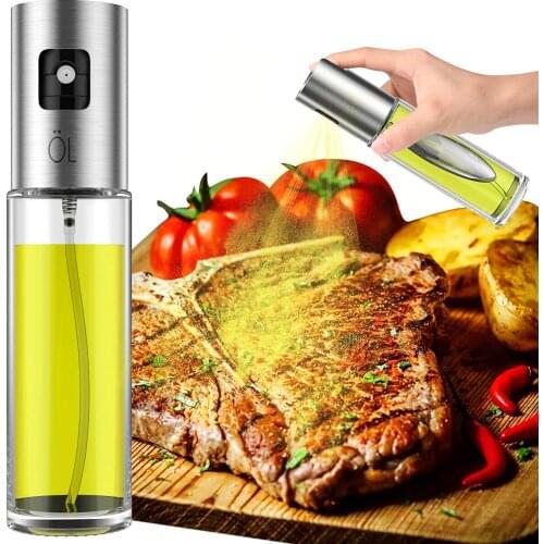 Stainless Steel Olive Oil Sprayer Bottle Pump Oiler Dispenser Glass Oil Sprayer Olive Oil Vinegar Sprayer Cooking Tool Sets