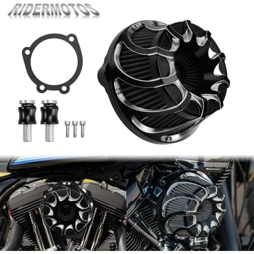 Motorcycle Air Filter Cleaner Intake Filter Grey Element CNC For Harley Touring Electra Road Glide Dyna FXDLS Sportster 883 1200