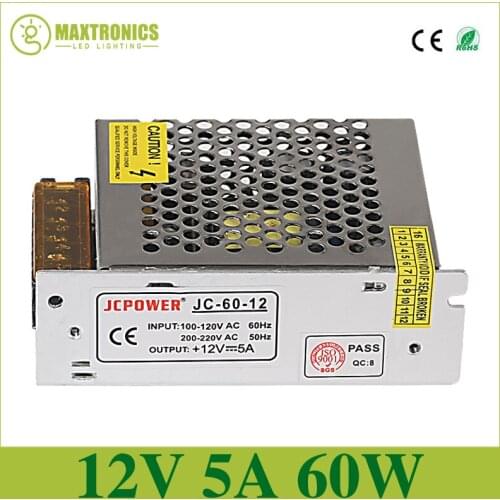 Wholesale price Best quality 12V 5A 60W Switching Power Supply Driver for LED Strip AC 100-220V Input to DC 12V