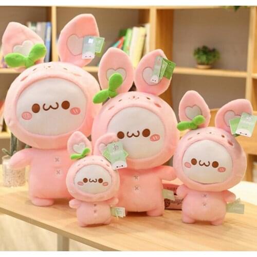 30/40/50/65cm Cute Pink Fat Pudding Rabbit Plush Toy Stuffed Soft Bunny Doll Baby Kids Toys Animal Toy Birthday Christmas Gift