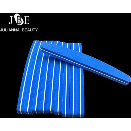 25Pcs/lot Professional Nail Files Nail Buffer 100/180 Sanding Washable Manicure Tool Crescent Grit Nail Diamond Sponge