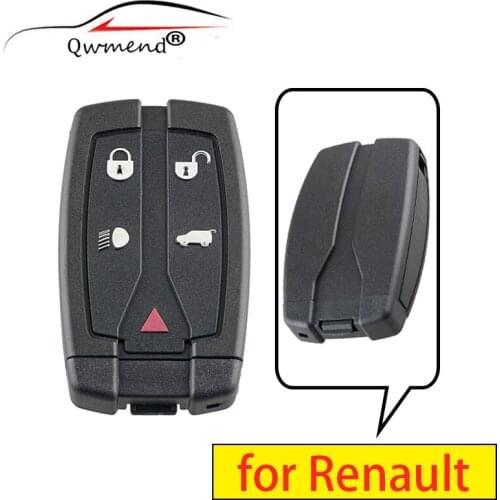 QWMEND for Land Rover Key Shell 5 Buttons Replacement Car Remote Key Fob Shell for Land Rover Freelander 2 3 Car Key Case