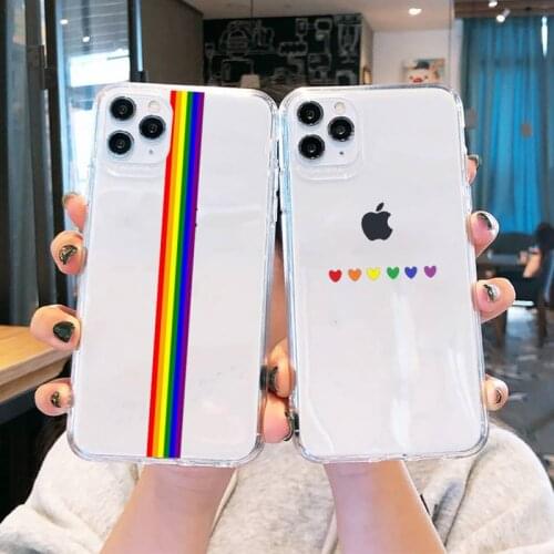 Gay Lesbian LGBT Rainbow Phone Case Transparent soft For iphone 5 5s 5c se 6 6s 7 8 11 12 plus mini x xs xr pro max