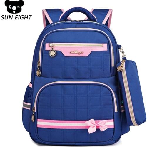 SUN EIGHT Fashion Girls School Bags Kids Backpacks For Teenagers Backpack Waterproof Travel Backpacks Mochila Knapsack 4Colors