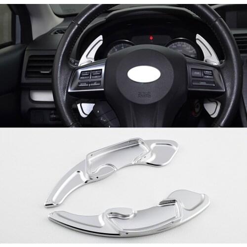 Silver Car Steering Wheel Shift Shifter Paddle Trim Fit For Subaru Forester XV Impreza Outback Legacy FR-S Toyota GT86
