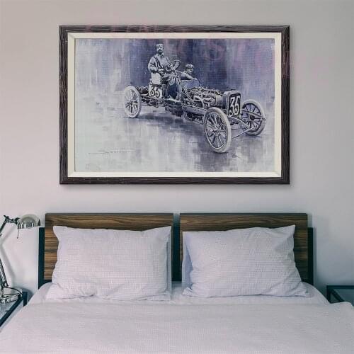 T024 Retro Racing Car Classic Painting Vintage car 87 Custom Silk Poster Home Deco Wall Art Christmas Gift