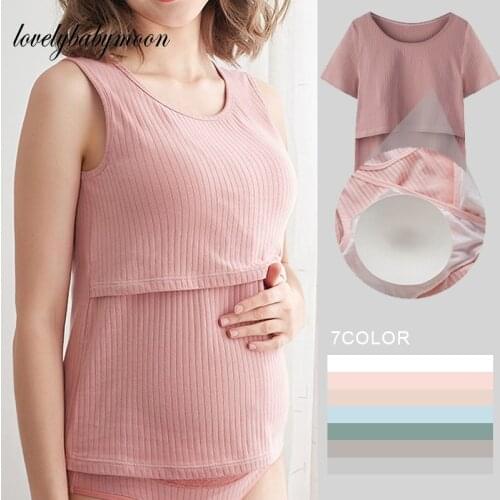 Maternity Cloth Top Women Pregnant Nursing Sleeveless Solid Patchwork Tops T-shirt Camisetas Lactancia Verano Nursing Tanks