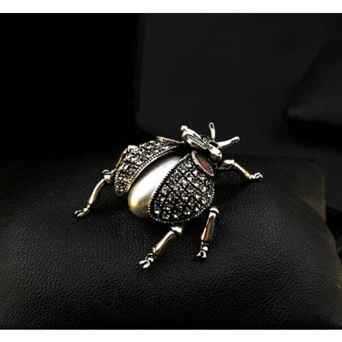 High grade beetle Brooch retro insect female coat scarf hat pin accessories Brooches