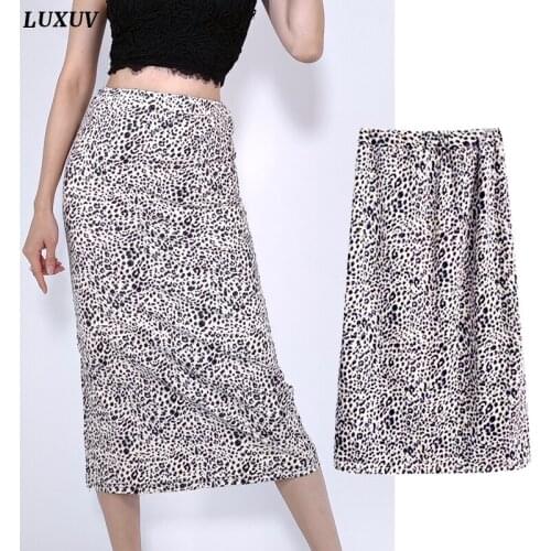 Womens Long Skirt Pencil With Slim Sexy Leopard Print Beach Harajuku Maxi High-Waisted Dress Bodycon Punk Rock