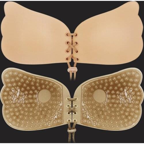 Fatimu Sexy Seamless Push Up Bra Wire Free Invisible Bras For Women Self Adhesive Strapless Front Bra Backless Underwear Gather