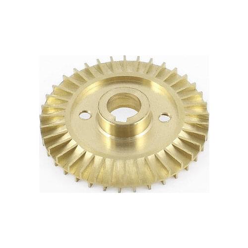 12mm Thickness 60/66/70/76/78/80/85/90mm OD 36 Teeth Brass Water Pump Impeller Copper Tone Double Side With Groove