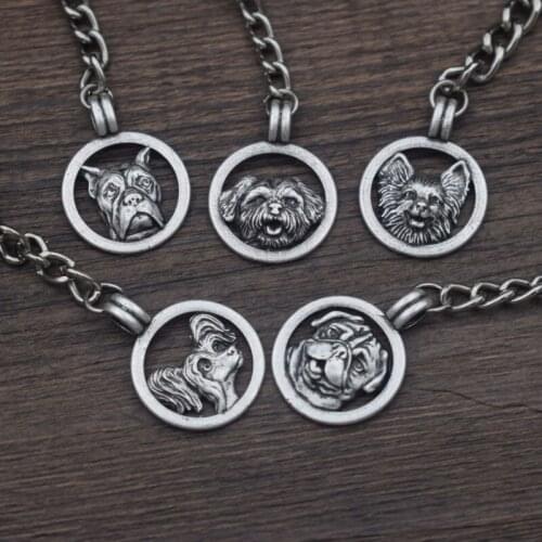 12pcs Round Lovely Dog keychain Cute Animal Keychain French bulldog Gifts for children