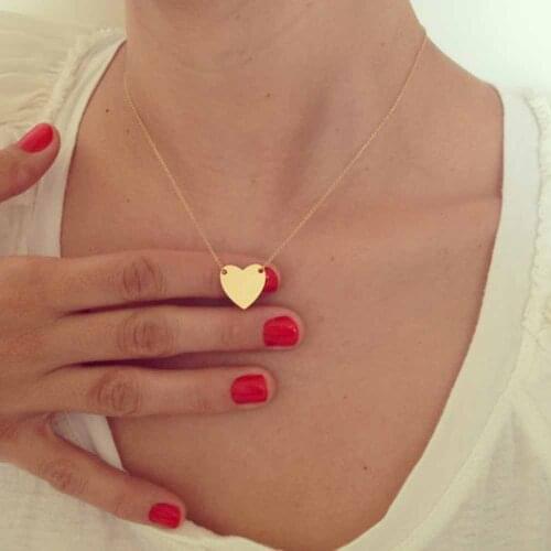 2017 Gold Tiny Heart Necklace, Gold Romantic Necklace, Friendship Necklace,Petite Necklace