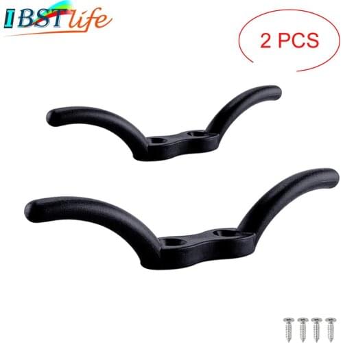 2X Nylon Flagpole Cleat Hook Flag Rope Cleat Sailboat Sailing Mast Halyard Boat Marine Kayak Securing Tie Down Tarps Awnings