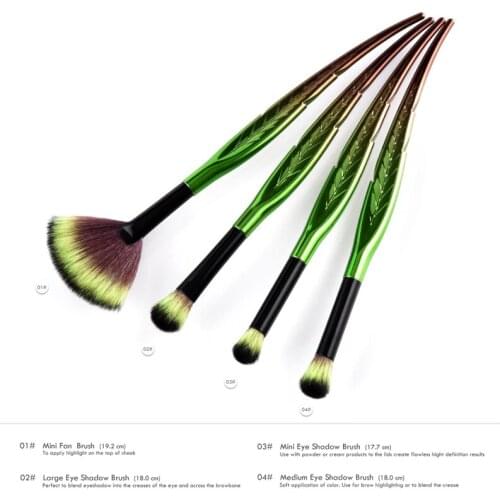 4Pcs/Bag Eyeshadow Brush Blending Makeup Brush Set Mini Fan Powder Eyeshadow Contour Beauty Cosmetic Colorful For Make Up Tool