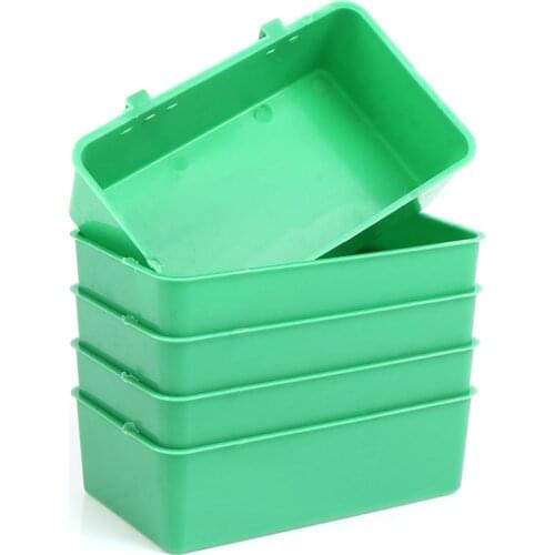5Pcs Multi-function Food Tray Parrot Bathtub Animal Cage Standing Wash Shower Box Pet Stuff