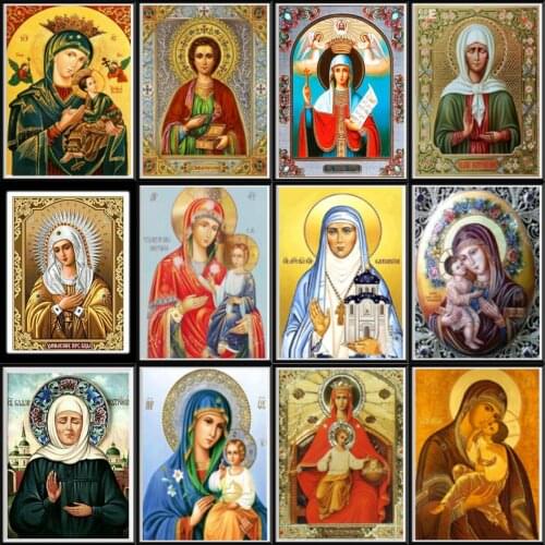 5d Diy Diamond Painting Religious Figures Home Decoration Crafts Imitation Cross Stitch Style Round Diamond
