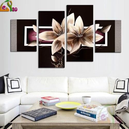 Diamond Embroidery abstract modern flower lily 4 pcs 5D Diy Diamond Painting Picture Of Rhinestones Decor Cross Stitch Kits