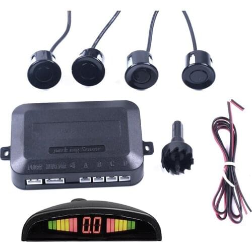 Car Led Parking Sensor Auto Car Detector Parktronic Display Reverse Backup Radar Monitor System With 4 Sensors