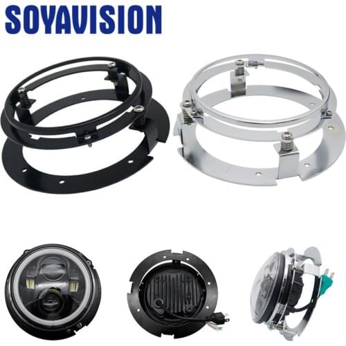 Black/ silver 5 3/4" 5.75 inch Headlight Bracket Kit /housing for Motorcycle and cars with 5.75inch headlight