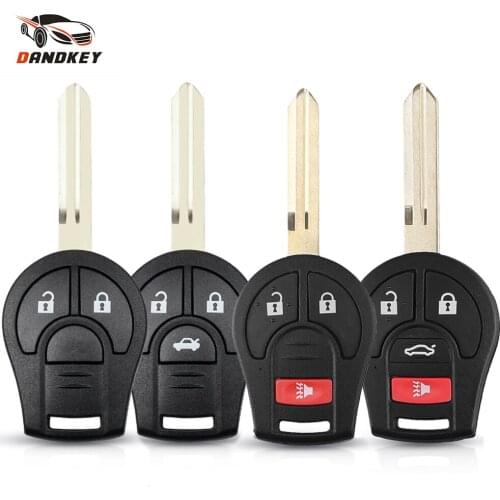 Dandkey 10pcs Remote Car Key Shell For Nissan Sylphy Cube Juke Micra Qashqai Maxima Sentra Versa 2/3/4 Buttons NSN14 Blade